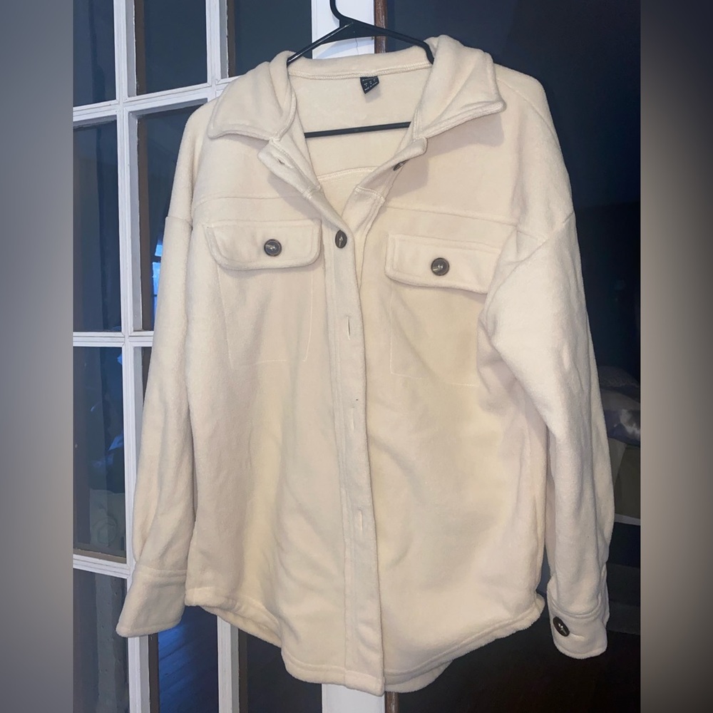 Light tan/off white button up size small